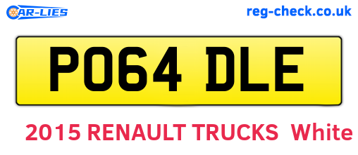 PO64DLE are the vehicle registration plates.