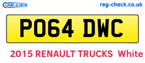 PO64DWC are the vehicle registration plates.