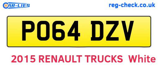 PO64DZV are the vehicle registration plates.