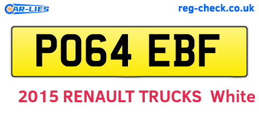 PO64EBF are the vehicle registration plates.