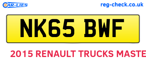 NK65BWF are the vehicle registration plates.