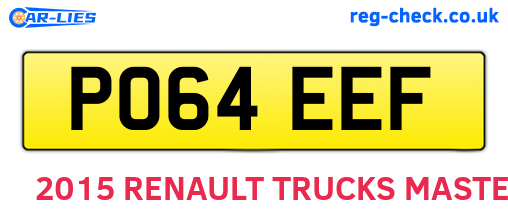 PO64EEF are the vehicle registration plates.