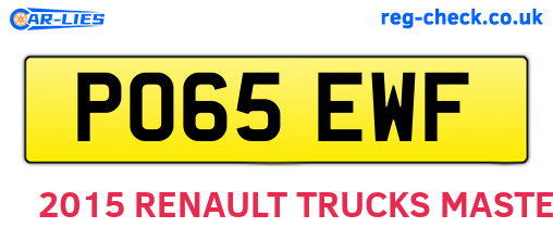 PO65EWF are the vehicle registration plates.