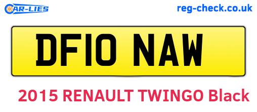 DF10NAW are the vehicle registration plates.