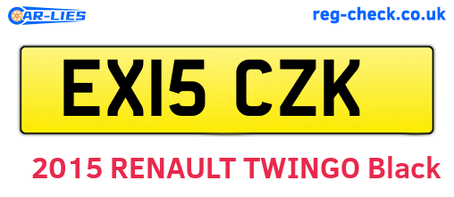EX15CZK are the vehicle registration plates.