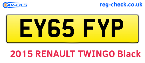EY65FYP are the vehicle registration plates.