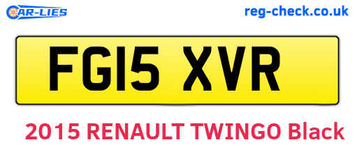 FG15XVR are the vehicle registration plates.