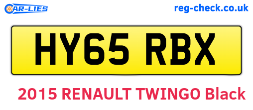 HY65RBX are the vehicle registration plates.