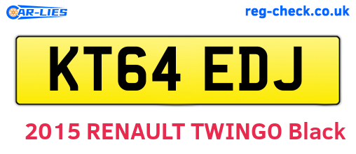 KT64EDJ are the vehicle registration plates.