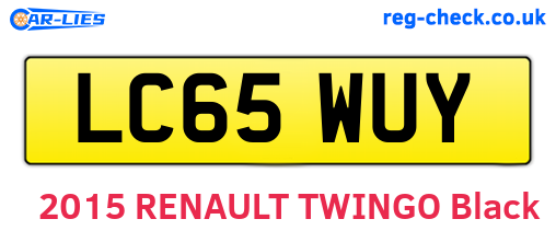 LC65WUY are the vehicle registration plates.