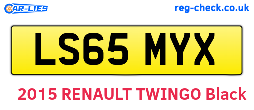 LS65MYX are the vehicle registration plates.