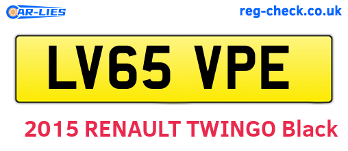 LV65VPE are the vehicle registration plates.