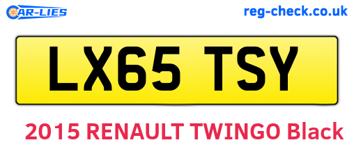 LX65TSY are the vehicle registration plates.
