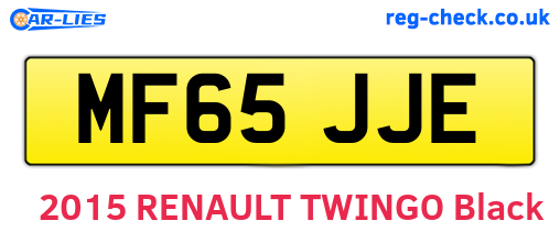 MF65JJE are the vehicle registration plates.
