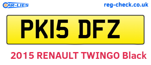 PK15DFZ are the vehicle registration plates.