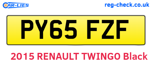 PY65FZF are the vehicle registration plates.