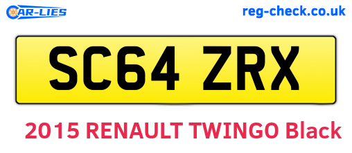 SC64ZRX are the vehicle registration plates.