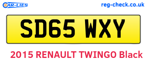 SD65WXY are the vehicle registration plates.