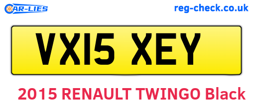 VX15XEY are the vehicle registration plates.