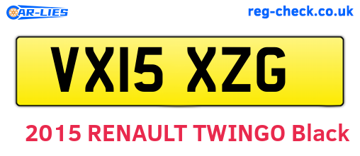 VX15XZG are the vehicle registration plates.