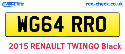 WG64RRO are the vehicle registration plates.