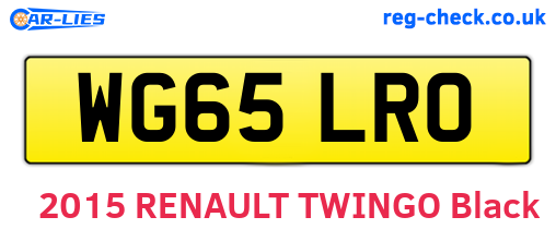 WG65LRO are the vehicle registration plates.