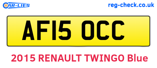 AF15OCC are the vehicle registration plates.