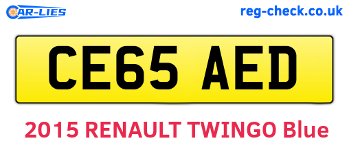 CE65AED are the vehicle registration plates.