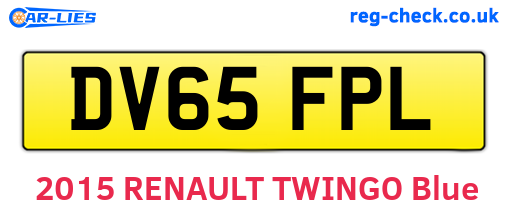DV65FPL are the vehicle registration plates.
