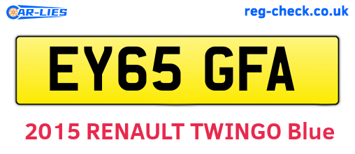EY65GFA are the vehicle registration plates.