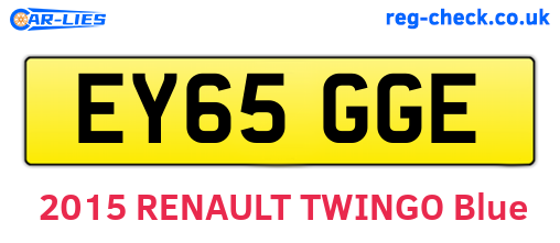 EY65GGE are the vehicle registration plates.