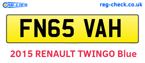 FN65VAH are the vehicle registration plates.