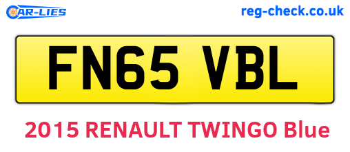 FN65VBL are the vehicle registration plates.