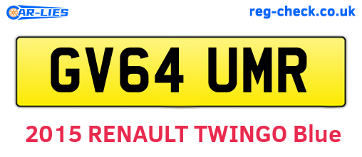 GV64UMR are the vehicle registration plates.