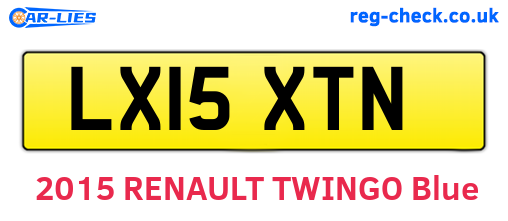 LX15XTN are the vehicle registration plates.