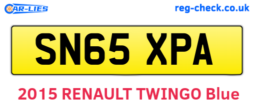 SN65XPA are the vehicle registration plates.