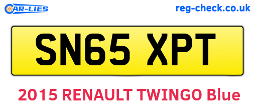 SN65XPT are the vehicle registration plates.