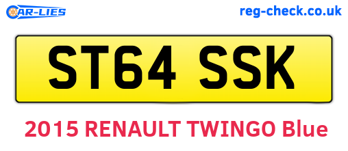 ST64SSK are the vehicle registration plates.