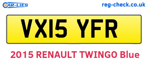 VX15YFR are the vehicle registration plates.
