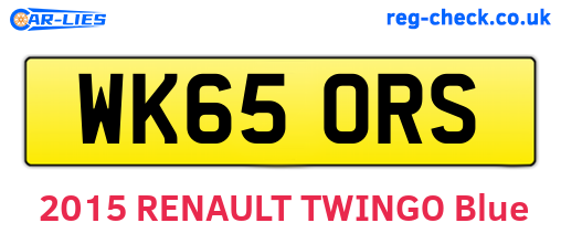 WK65ORS are the vehicle registration plates.