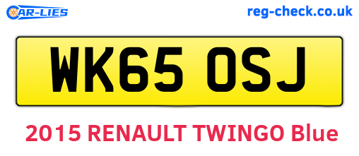 WK65OSJ are the vehicle registration plates.