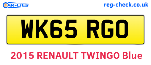 WK65RGO are the vehicle registration plates.