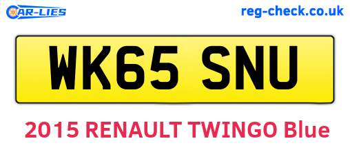 WK65SNU are the vehicle registration plates.