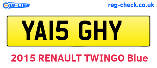 YA15GHY are the vehicle registration plates.