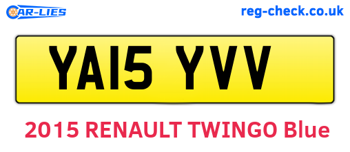 YA15YVV are the vehicle registration plates.