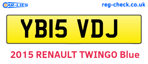 YB15VDJ are the vehicle registration plates.