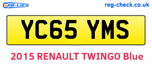 YC65YMS are the vehicle registration plates.