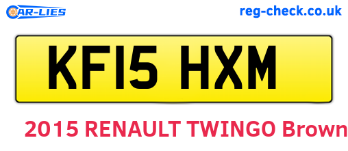 KF15HXM are the vehicle registration plates.