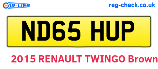 ND65HUP are the vehicle registration plates.