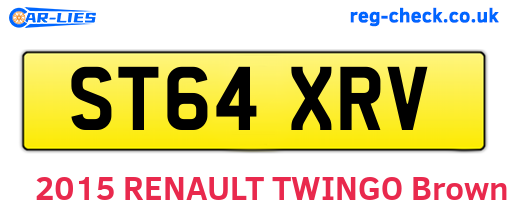 ST64XRV are the vehicle registration plates.